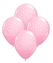 globo deco 12" x50u (globo-deco) estrellas rosa