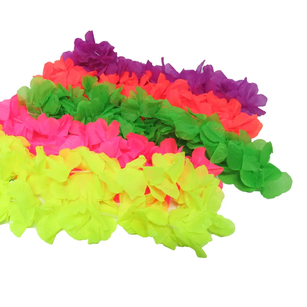 collar flores de tela (qt-ya) fluo