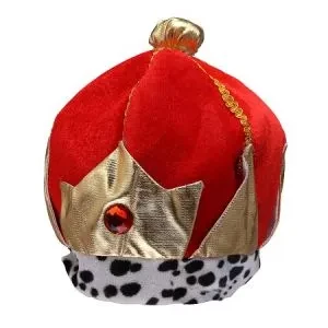 gorro rey rojo y dorado con gema (rr)