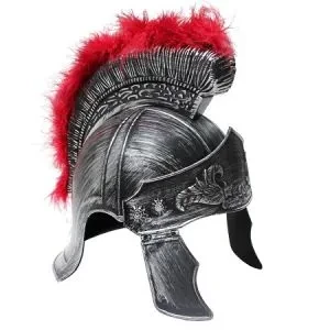 casco soldado romano cresta plumas rojas (rr)