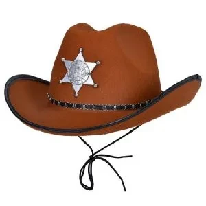 gorro vaquero marron sheriff / cowboy (rr)  