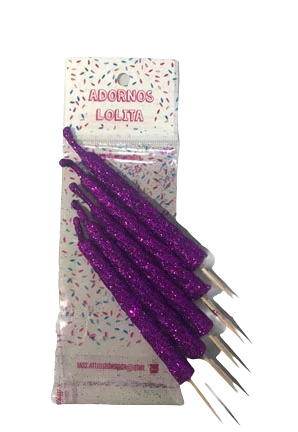 velas corta x5 violeta