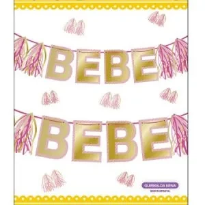 banner *bebe* nena con borlas 120 cm (rr)