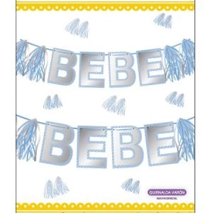 banner *bebe* varon con borlas 120 cm (rr)