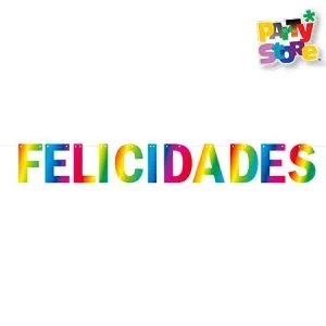 banner *felicidades* multicolor metalizado (diy) 200cm (rr)