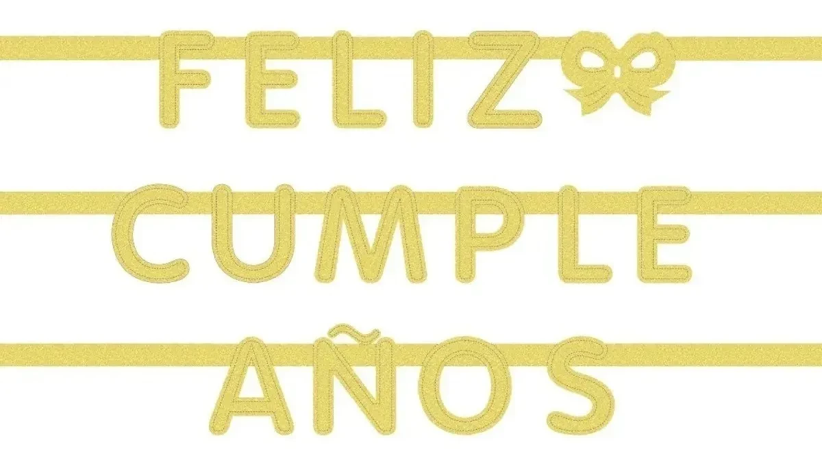 banner feliz cumpleanos dorado glitter 160 cm (rr)