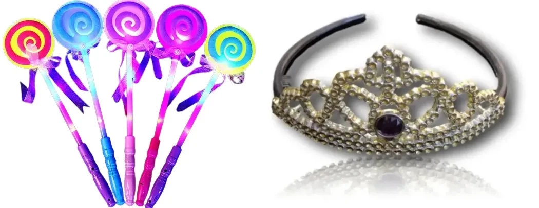 promo tiara + cetro con luz chupetin