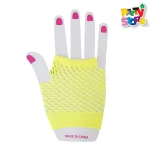 guantes de red cortos retro amarillo (rr) 