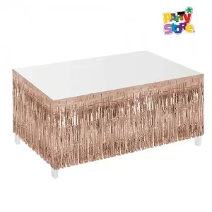 decoracion de mesa lluvia rosa gold 240x75cm (rr)