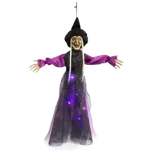 colgante bruja violeta luminoso led 60x47cm (rr)